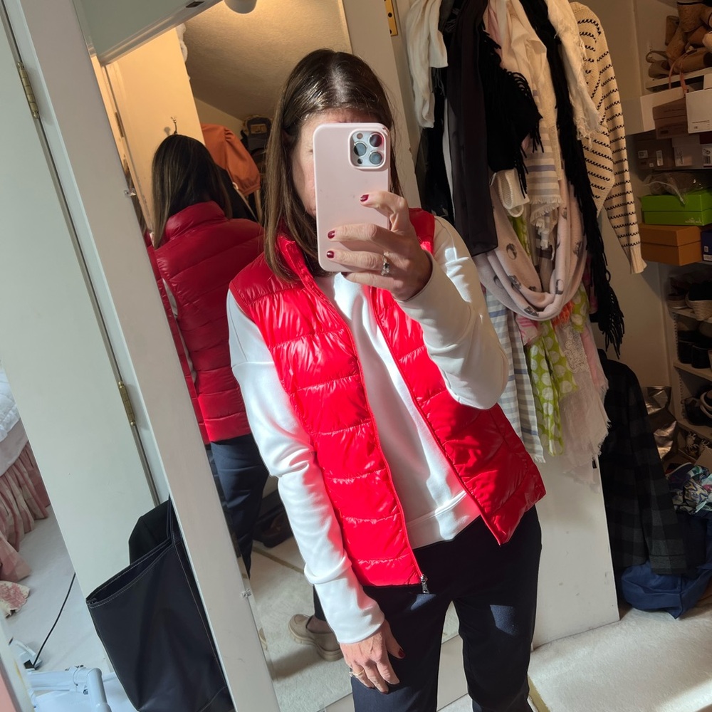 Bloomingdales Aqua Cherry red super soft vest.